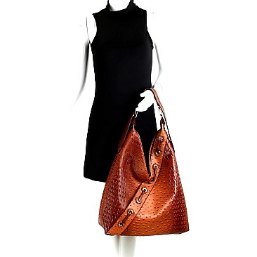 CROC-OSTRICH PRINT HOBO WALLET SET