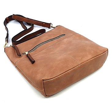 Fashion Zippered Pocket Crossbody Bag