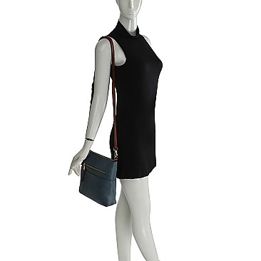 Fashion Zippered Pocket Crossbody Bag