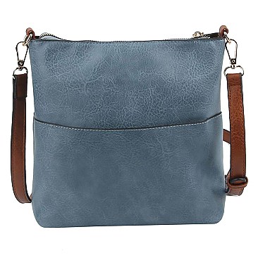 Fashion Zippered Pocket Crossbody Bag