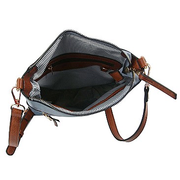 Fashion Zippered Pocket Crossbody Bag