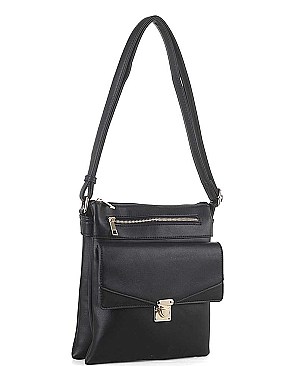 TEXTURED LEATHER SMOOTH ENVELOPE DESIGN CROSSBODY BAG