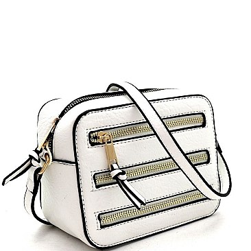 MULTI-ZIP BOXY CROSSBODY SHOULDER BAG
