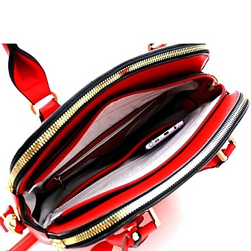 3 COMPARTMENT DOME SATCHEL