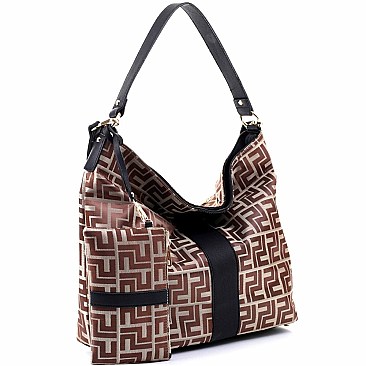 2 in 1 Single Strap Monogram Hobo Wristlet SET