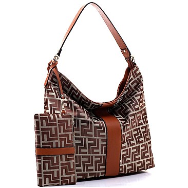 2 in 1 Single Strap Monogram Hobo Wristlet SET