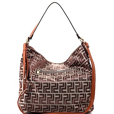 2 in 1 Single Strap Monogram Hobo Wristlet SET