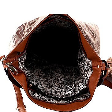2 in 1 Single Strap Monogram Hobo Wristlet SET