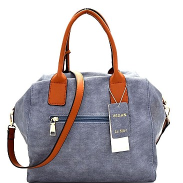 Denim Stripe Accent 2-Way Tote Pouch Set