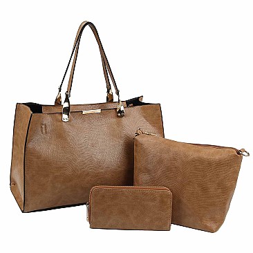 3-in-1 Python Snake Skin Satchel