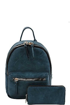 2IN1 CUTE STYLISH BACKPACK WITH MATCHING WALLET