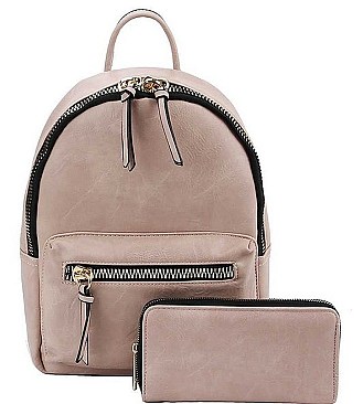 2IN1 CUTE STYLISH BACKPACK WITH MATCHING WALLET