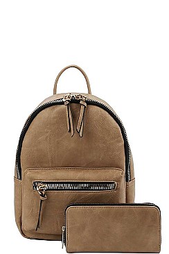 2IN1 CUTE STYLISH BACKPACK WITH MATCHING WALLET