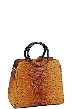 DESIGNER CUTE CROCO PATTERN TOTE BAG WITH LONG STRAP