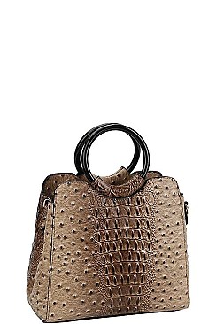 DESIGNER CUTE CROCO PATTERN TOTE BAG WITH LONG STRAP