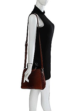 DESIGNER CUTE CROCO PATTERN TOTE BAG WITH LONG STRAP