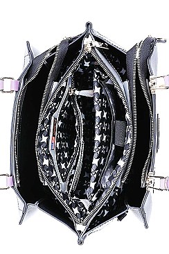 Nicole Lee LOVE ME OR HATE ME PRINT SATCHEL