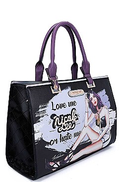 Nicole Lee LOVE ME OR HATE ME LONG STRAP TOTE BAG