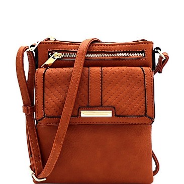 Classic Chevron Quilted Multi-Pocket Cross Body Messenger MH-LW2137