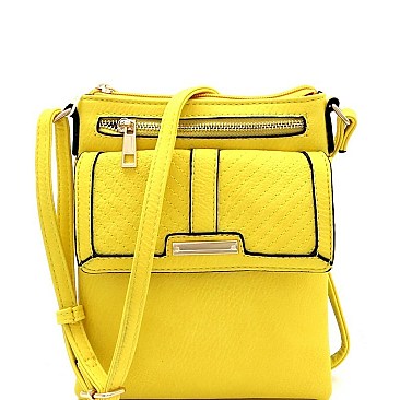 Classic Chevron Quilted Multi-Pocket Cross Body Messenger MH-LW2137