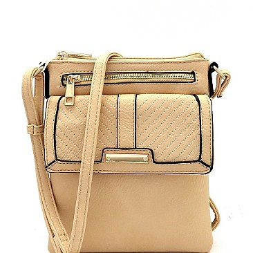 Classic Chevron Quilted Multi-Pocket Cross Body Messenger MH-LW2137