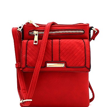 Classic Chevron Quilted Multi-Pocket Cross Body Messenger MH-LW2137