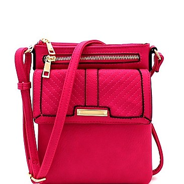 Classic Chevron Quilted Multi-Pocket Cross Body Messenger MH-LW2137