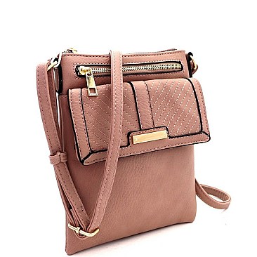 Classic Chevron Quilted Multi-Pocket Cross Body Messenger MH-LW2137