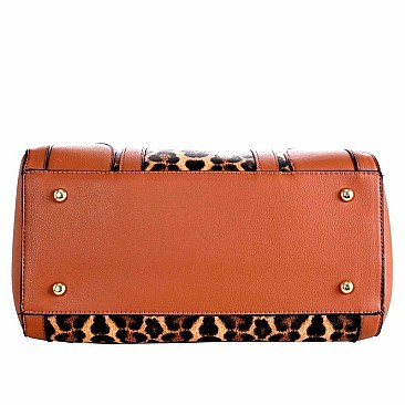 2 IN 1 LEOPARD PRINT BOSTON SATCHEL