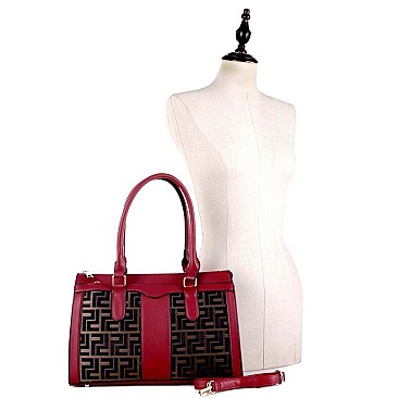 STRUCTURED 2 WAY MONOGRAM TOTE WALLET SET