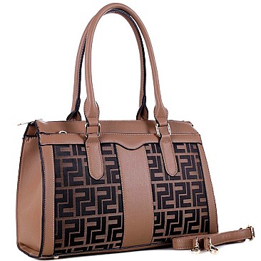 STRUCTURED 2 WAY MONOGRAM TOTE WALLET SET