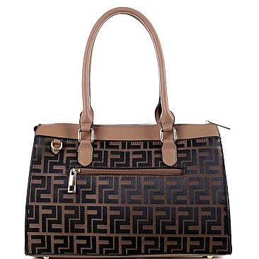 STRUCTURED 2 WAY MONOGRAM TOTE WALLET SET