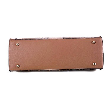 STRUCTURED 2 WAY MONOGRAM TOTE WALLET SET