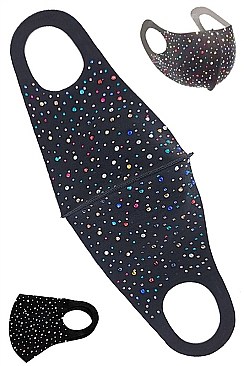 A PACK OF 12 ASSORTED COLOR MULTI STONE DUST PROOF WASHABLE MASK