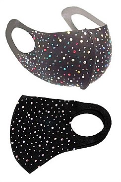A PACK OF 12 ASSORTED COLOR MULTI STONE DUST PROOF WASHABLE MASK