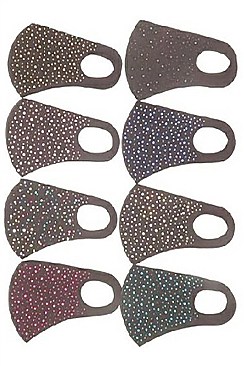 A PACK OF 12 ASSORTED COLOR MULTI STONE DUST PROOF WASHABLE MASK