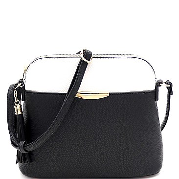 Dome Shaped Two-Tone Multi-Pocket Cross Body