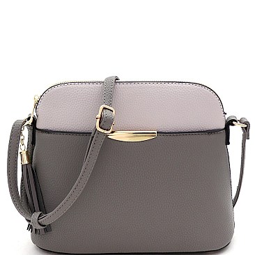 Dome Shaped Two-Tone Multi-Pocket Cross Body