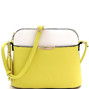 Dome Shaped Two-Tone Multi-Pocket Cross Body