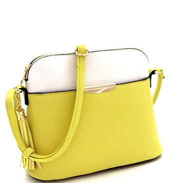 Dome Shaped Two-Tone Multi-Pocket Cross Body