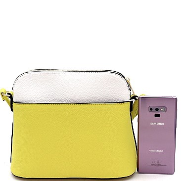 Dome Shaped Two-Tone Multi-Pocket Cross Body