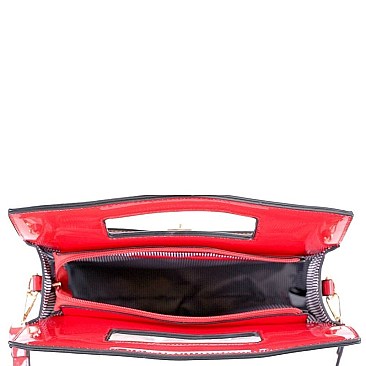Obama Mag Print Patent Satchel Wallet Set