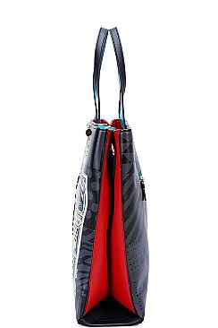 Nicole Lee LONG STRAPPED MY CLOSET PRINT TOTE BAG