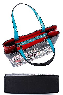 Nicole Lee LONG STRAPPED MY CLOSET PRINT TOTE BAG