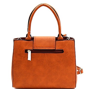 3 IN 1 FLIP LOCK STUDDED SATCHEL SET