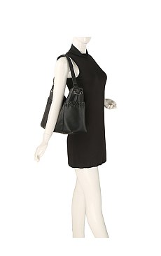 Hook Top Handle Shoulder Bag with Guitar Strap