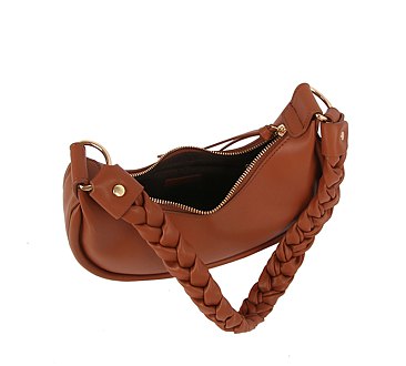 Braided Handle Shoulder Bag