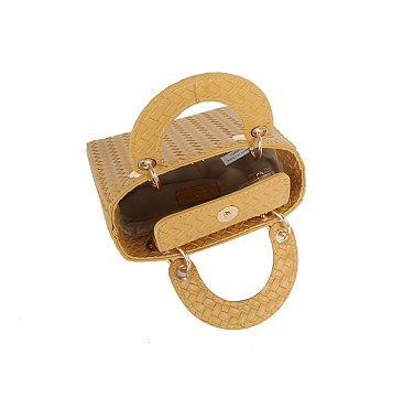 Woven Top Handle Satchel