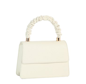 Ruched Top Handle Satchel