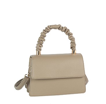 Ruched Top Handle Satchel